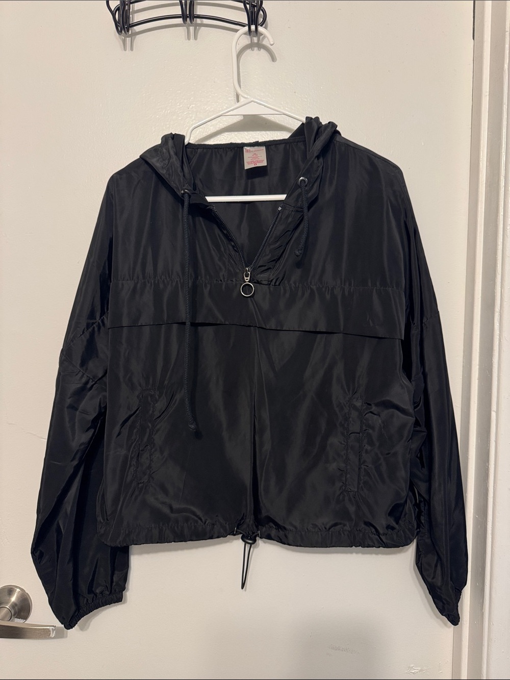 No Boundaries Black Hooded Windbreaker Jacket